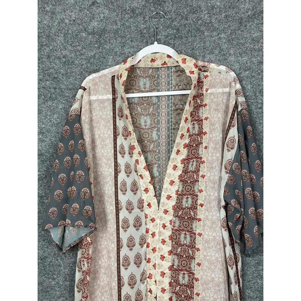 Beautiful Nomad Maxi Duster Short Sleeve XL Beach Coverup - Picture 2 of 9